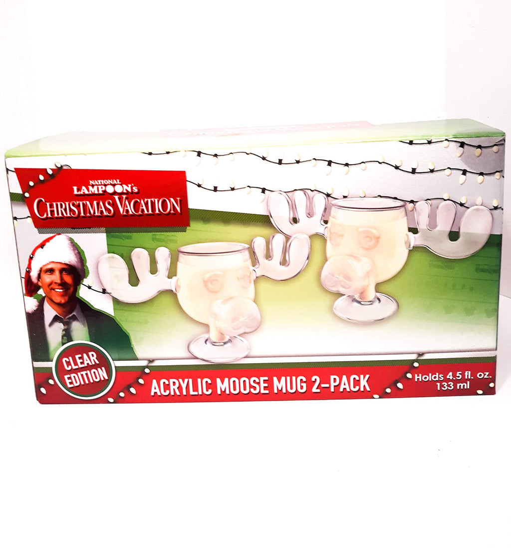 National Lampoon’s Christmas Vacation Griswold Moose Mugs – Holiday Drinkware Set, Movie Collectible Cups, Gag Gift, White Elephant for Adults Kids and Family -2-Pack 4.5 oz acrylic