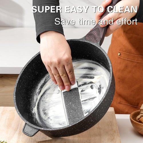 Kordisen Nonstick Deep Frying Pan - 12 Inch Skillet with Lid | 5 Qt Healthy Induction Cookware, PFOA Free