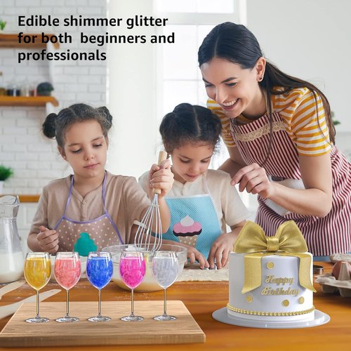 Edible Glitter by [Brand Name] - Food-Grade Drink Glitter for Cupcakes, Cookies & Beverages | Gold Color