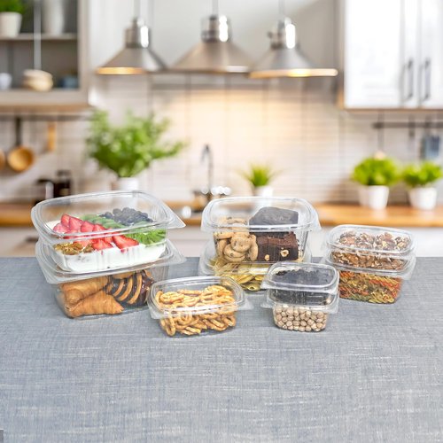 KODA CUP 12oz RPET Clear Hinged Lid Deli Container - 200Pcs