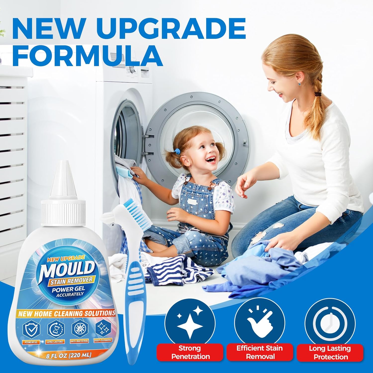 Regine Switzerland Mold Stain Remover Gel - Heavy Duty Cleaner for Home & Washing Machines | 8 Fl Oz