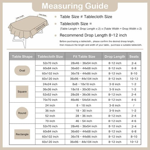 Wolkemer Faux Linen Oval Tablecloth Heavy Duty Wrinkle Resistant Fabric Table Cloths 60 x 84 Inch Beige Farmhouse Rustic Table Cover for Kitchen Dining Indoor Outdoor Tabletop Decoration