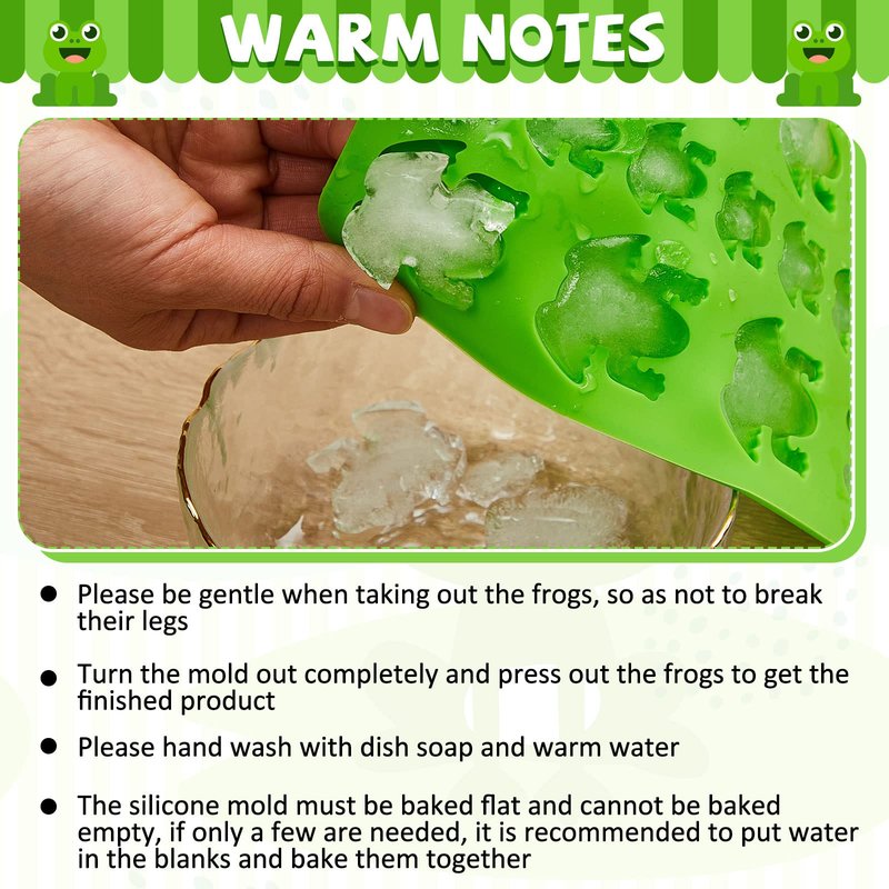 Tessco for you 3 Pieces Silicone Frog Chocolate Mold Funny Candy Molds Passover Jelly Ice Tray Gummy Animal Mold for Holiday Birthday Wizard Party Cake Decoration Kitchen Gift (Green)