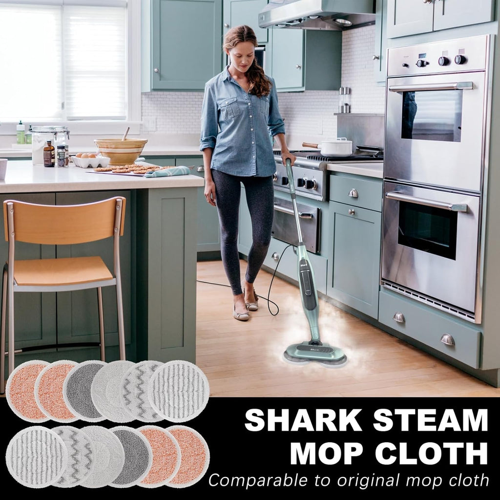 Shark | Steam Mop Pads - 12 Pack Washable Refills for S7000, S7201, S8001 & More