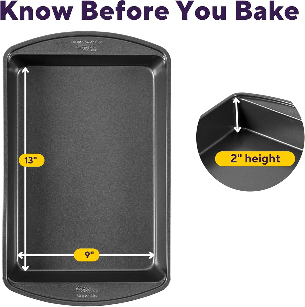 Wilton Platinum Non-Stick Oblong Baking Pan - Versatile Baking & Roasting - 13 x 9 x 2 Inch - Dishwasher Safe