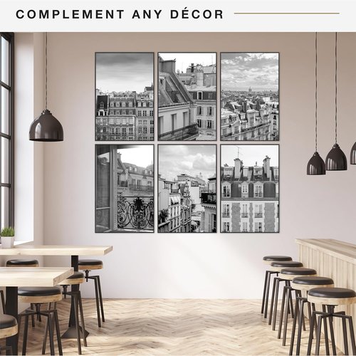 MCS Original Poster Frame - 24x36 Black Lightweight Vertical & Horizontal Picture Frame | 6-Pack for Art Prints