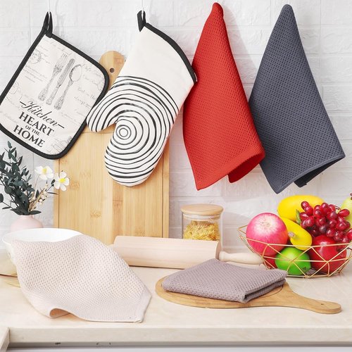 Homaxy 100% Cotton Dish Cloths | Ultra Soft, Absorbent & Quick Drying | 12-Pack, 12 x 12 Inches, Multicolor