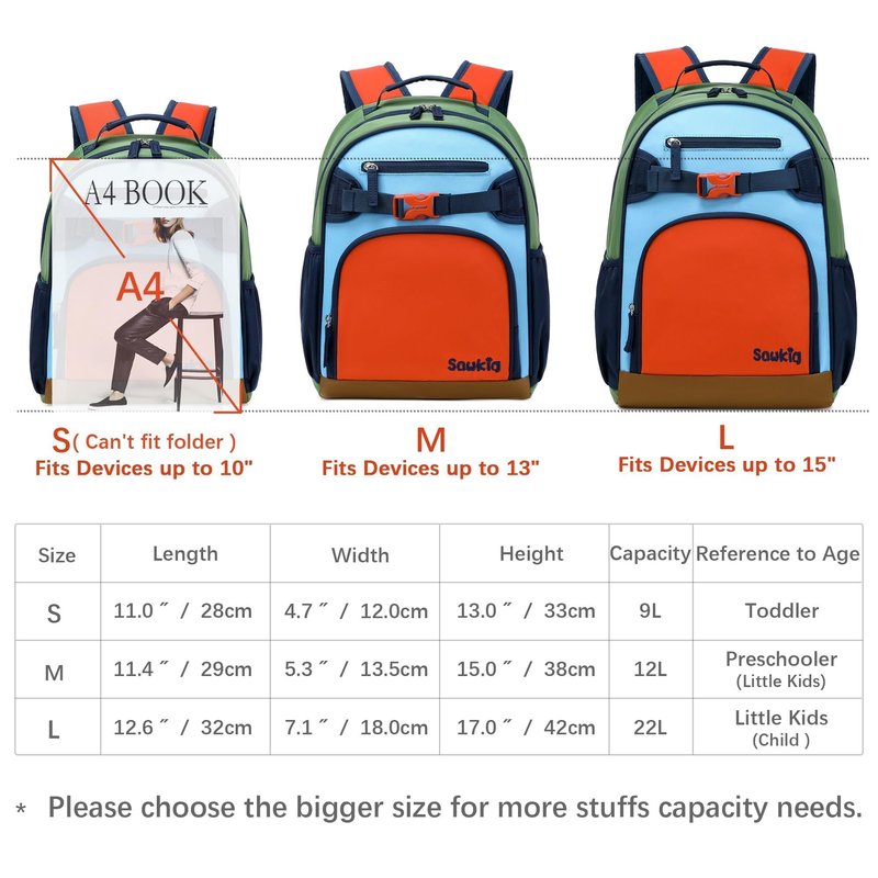 Sawkig Cute Mini Toddler Backpacks for Boys 2-4 Little Kids Backpack Preschool Bookbag (Orange Blue)