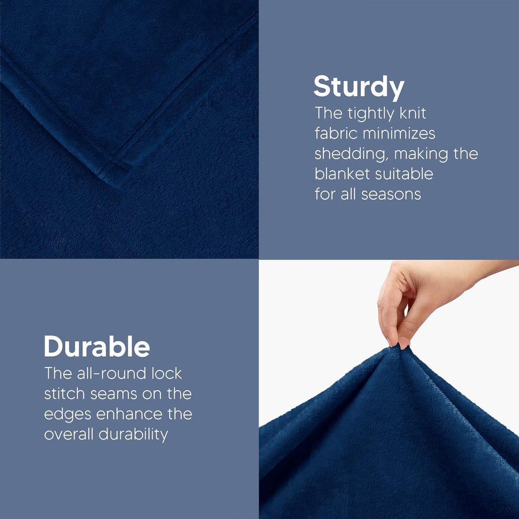 Utopia Bedding Fleece Blanket - Full Size Navy 300GSM Luxury Soft Microfiber (90x84 Inch)