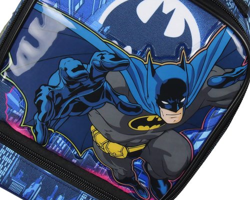 Bioworld DC Comics The Batman Kids Lunch Box Insulated Dual Compartment Superhero Lunch Bag 10"
