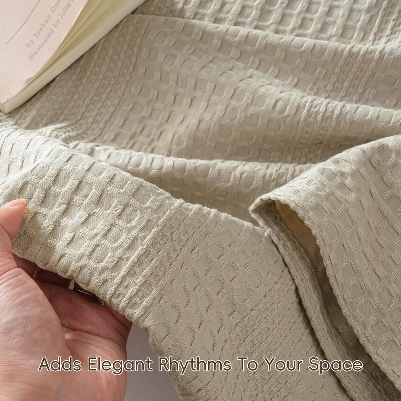 David's Home Cozy Waffle Weave Blanket King Size, Ultra Soft Breathable Lightweight Skin-Friendly Throw for All Seasons, Elegant Room Decor for Couch Bed Sofa Car Travel, Natural