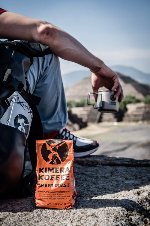 Kimera Koffee - Organic Honey Processed Light Roast Ground Coffee | Amber Blend | Infused with Brain Vitamins |Taurine, Alpha GPC, DMAE, and L-theanine | Enhance Cognitive Stamina | Optimize Focus & Concentration | Enhance Athletic Performance | 12oz