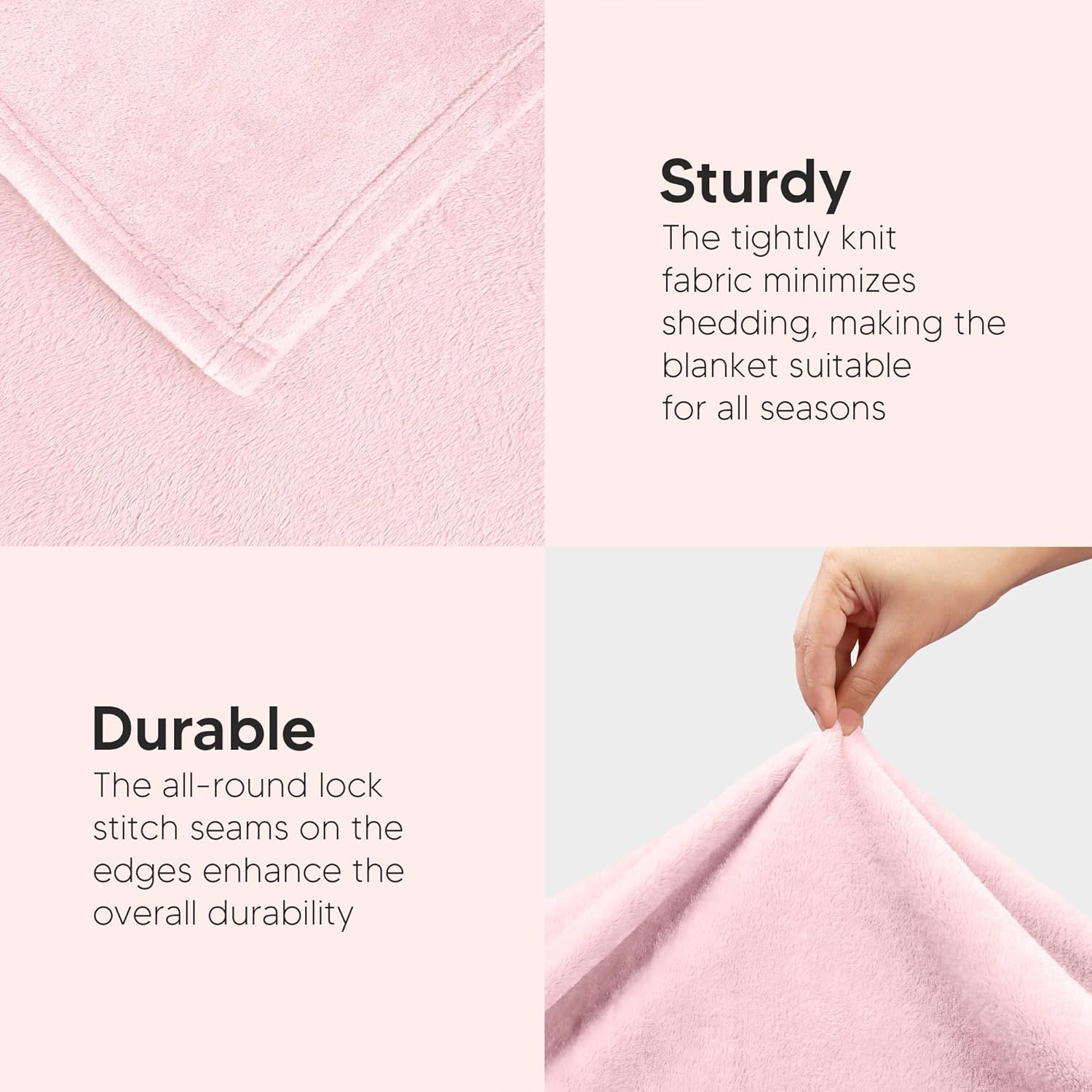 Utopia Bedding Fleece Blanket - Luxury Soft Pink Microfiber | Queen Size 90x90 Inch, Anti-Static 300GSM