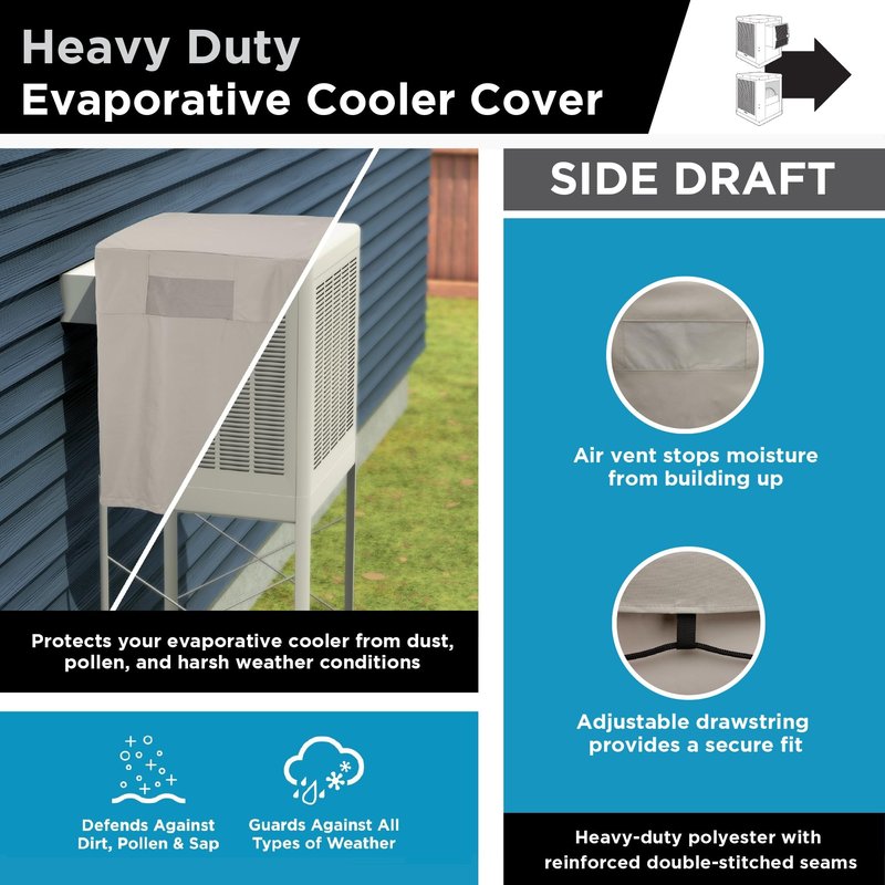 Heavy-Duty Side Draft Evaporative Cooler Cover (34 in. x 34 in. x 36 in.)