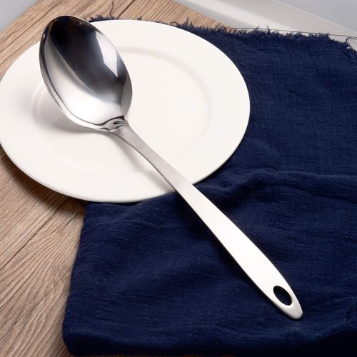IMEEA Cooking Spoon Stainless Steel Large Serving Spoon Slotted Spoons for Cooking 12.8-Inch, Set of 2