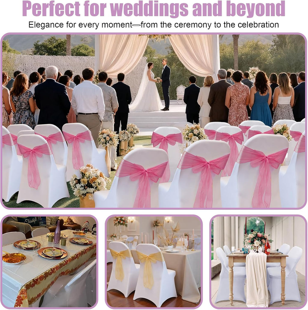 Skiennix Stretch Spandex Folding Chair Covers - 30 PCS Machine Washable Durable White Chair Covers for Events | Anti-Pilling & Rip Resistant