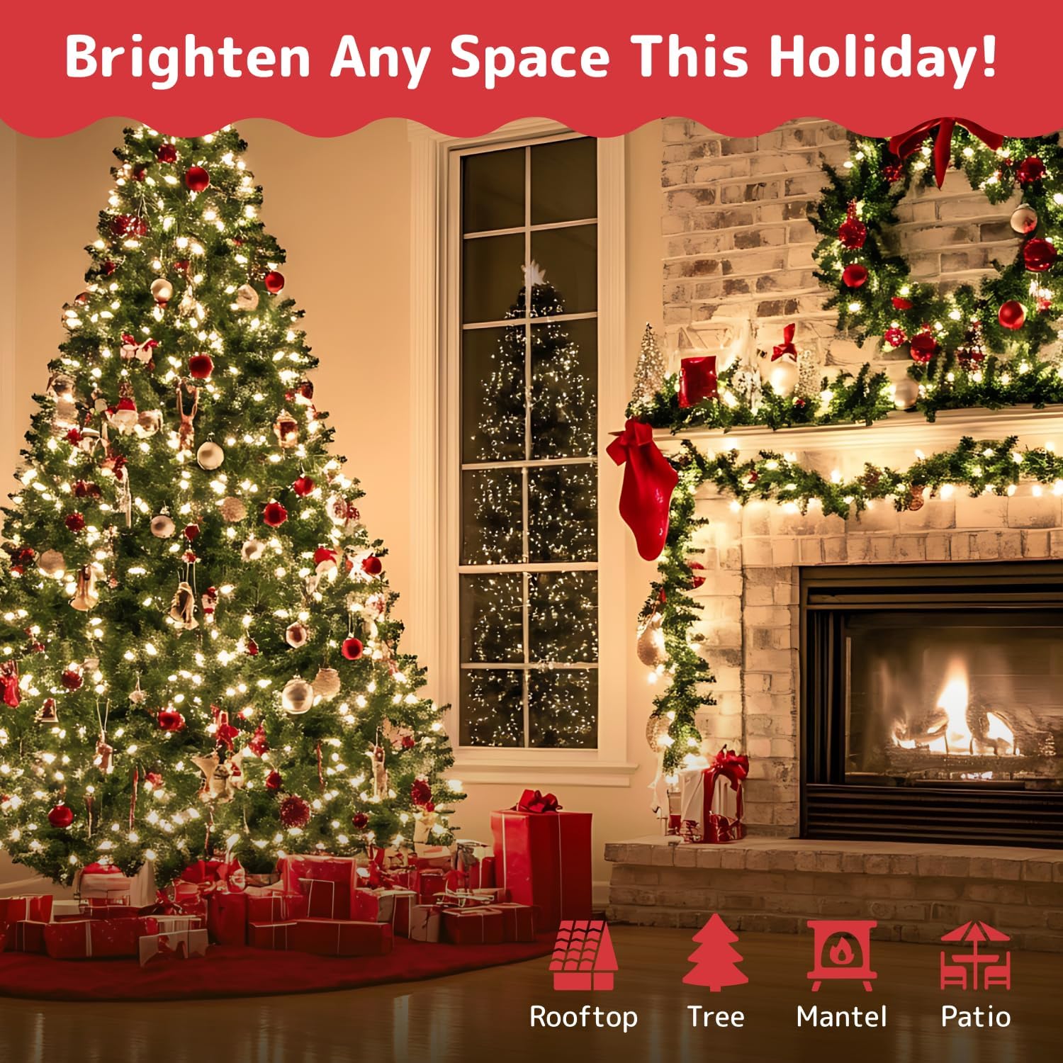 PREXTEX Clear Christmas Lights - 100 Count Ultra Bright 20 ft String Lights for Indoor/Outdoor Use
