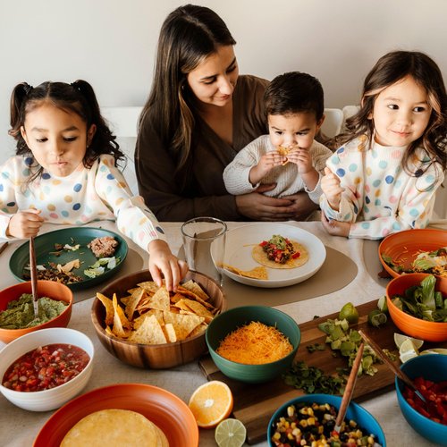 Nook Theory 8-Pack Reusable Wheat Straw Plates Set - Non Toxic and Non Plastic Dinner Plates for Kids and Adults, Lightweight Unbreakable Plate, Microwave Safe and Dishwasher Safe (Meadow 10")