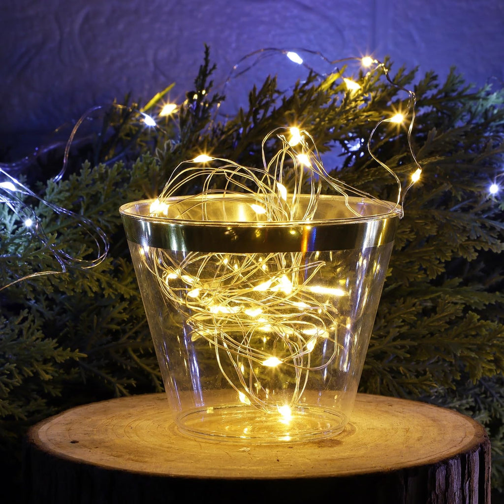 WATERGLIDE 12 Pack Mini String Lights - 20 LED Battery Operated Fairy Lights | Waterproof Silver Wire for Wedding & Party Decor