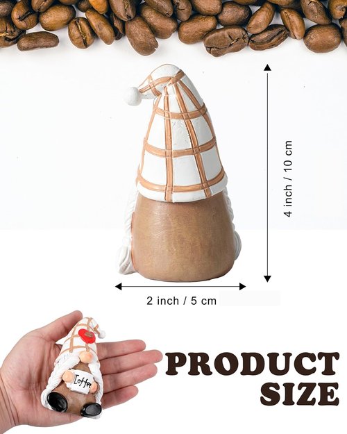 iStatue Hand-Painted Resin Swedish Gnome Figurine - Female Coffee Lover Decor for Kitchen Counter