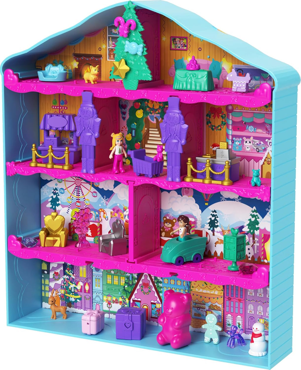 Polly Pocket Advent Calendar - Gingerbread House Playset with 24 Surprises & Holiday Accessories