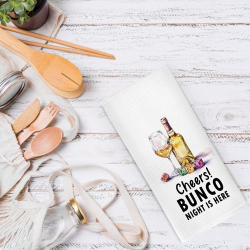 Pugwak Funny Wine Kitchen Dish Towels 16x24 Inch, Bar Cart Decor Towels for Bartender, Gifts for Wine Lovers, Bunco Gifts Decorative Hand Towel Tea Towel for Bar Club Kitchen