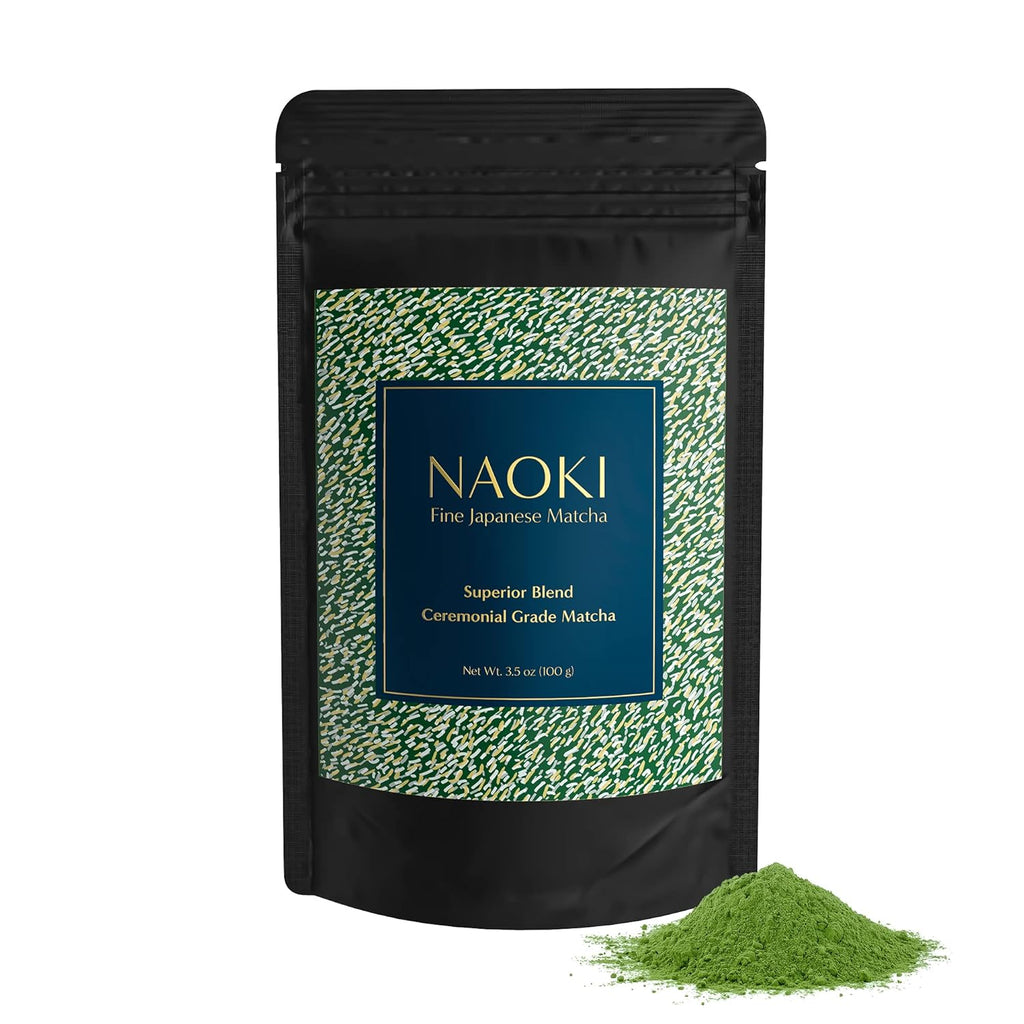 Naoki Matcha Ceremonial Grade Green Tea Powder - Authentic Japanese First Harvest from Uji, Kyoto (100g / 3.5oz)