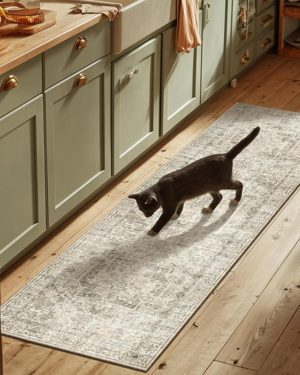 Skiennix Kitchen Runner Rug - Machine Washable, Non-Slip, Stain Resistant | 2'6"x8' Soft Carpet for Hallways, Entryways, and More