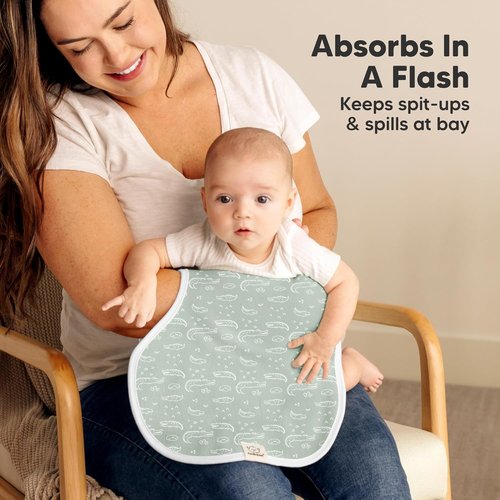 KeaBabies Organic Cotton Baby Burp Cloths - Extra Large, Absorbent & Soft 4-Pack Set (Wilderness)