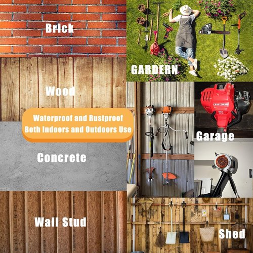 Garden Power Tool Hanger - Garage Wall Hooks for Weedeater & String Trimmer Storage | Black, 2 Pcs
