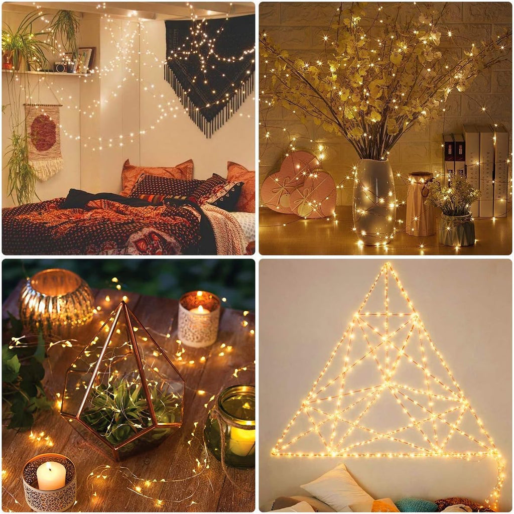 MUMUXI Fairy Lights - 20 Pack 7.2ft Battery Operated Mini LED Twinkle Lights | Waterproof Copper Wire, Warm White