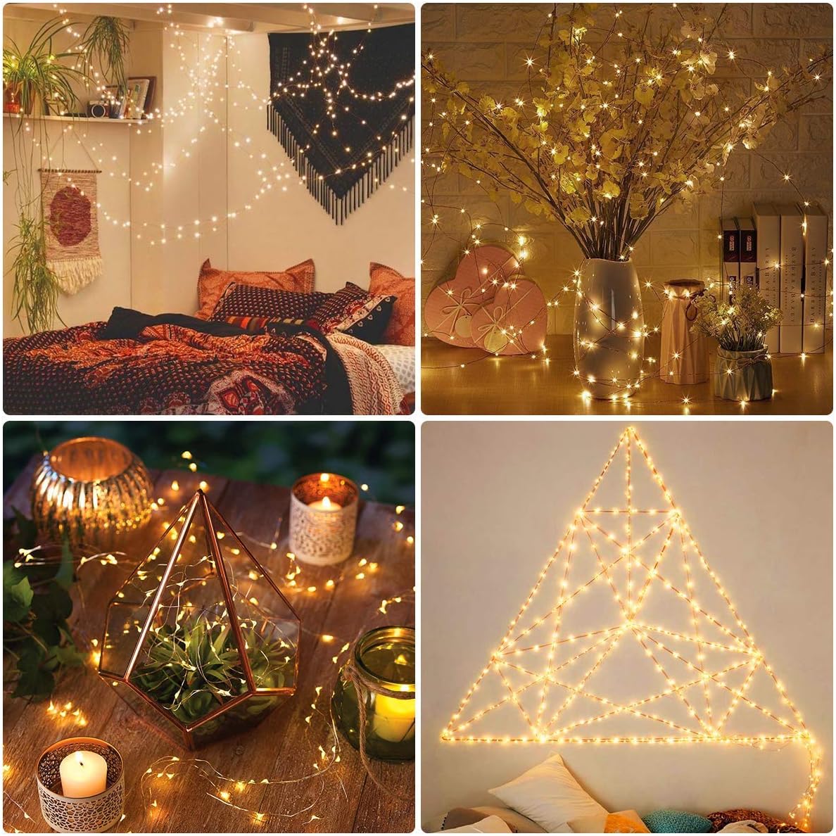 MUMUXI Fairy Lights - 20 Pack 7.2ft Battery Operated Mini LED Twinkle Lights | Waterproof Copper Wire, Warm White