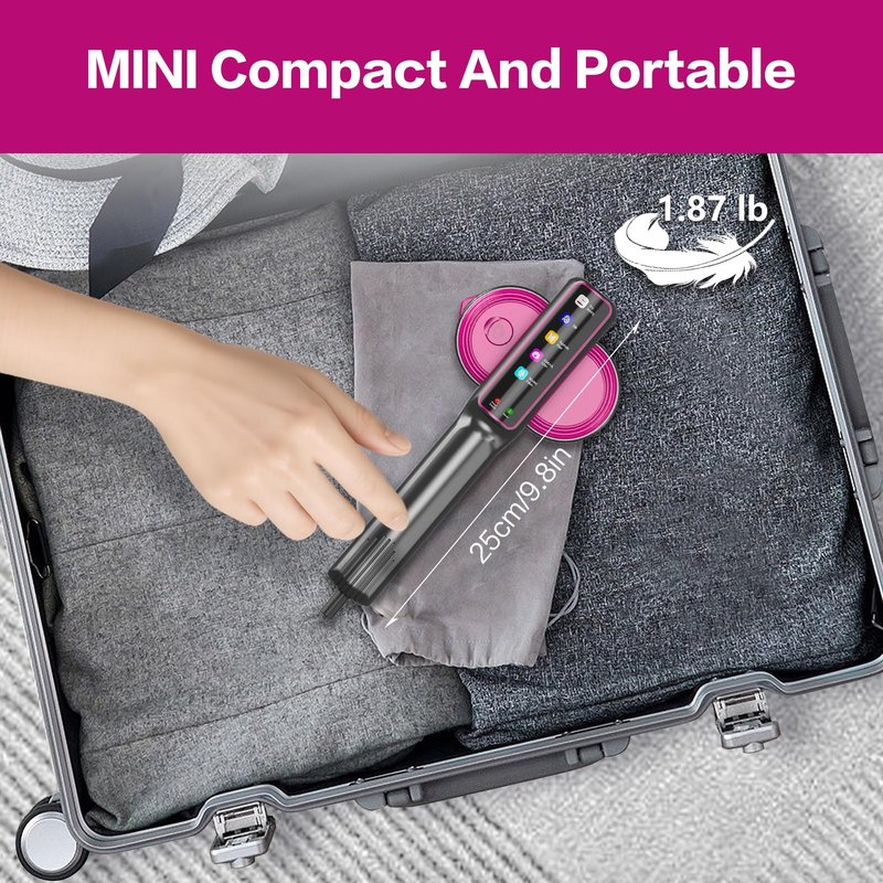 XYVIA Handheld Garment Steamer 15-Second Fast Heat-Up 5 Mode LCD Touch Display Portable 1200W Steamer for Clothes 110ml Tank Wet/Dry Ironing for Travel Home & Business (Gray Purple)