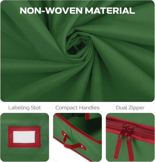 Christmas Wrapping Paper Organizer - Fits Up to 24 Rolls | Storage Bag with Straps & Pockets in Green