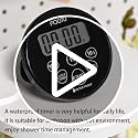 Digital Waterproof Shower Timer and Clock with Magnetic Back and Stand