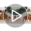6-Piece Gold Christmas Jingle Bell Ornaments with Red Bows and Berries