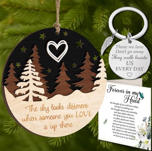 Memorial Christmas Ornament 2025 - Angel Wings Sympathy Gift for Loss of Loved One | Bereavement Keepsake