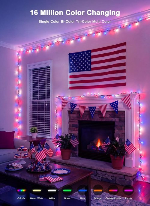Minetom LED RGB String Lights - 82ft 250-LED Color Changing Fairy Lights with Remote & App Control