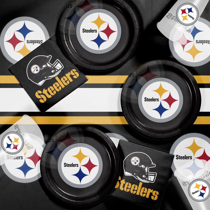 Trendware Pittsburgh Steelers Plastic Tablecloths, 3 ct, Officially Licensed