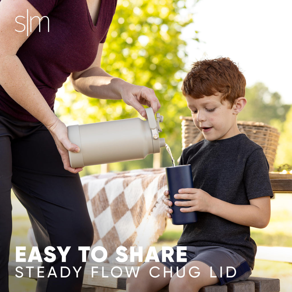 Simple Modern Trek Pivot | Half Gallon Water Bottle Jug with Handle & Boot | Interchangeable Straw & Chug Lids | Large Insulated Stainless Steel | Sports Camping Outdoors | 64oz, Kaleidoscope