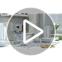 Yedio 8 oz Porcelain Cappuccino Cups with Saucers & Silver Metal Stand Set