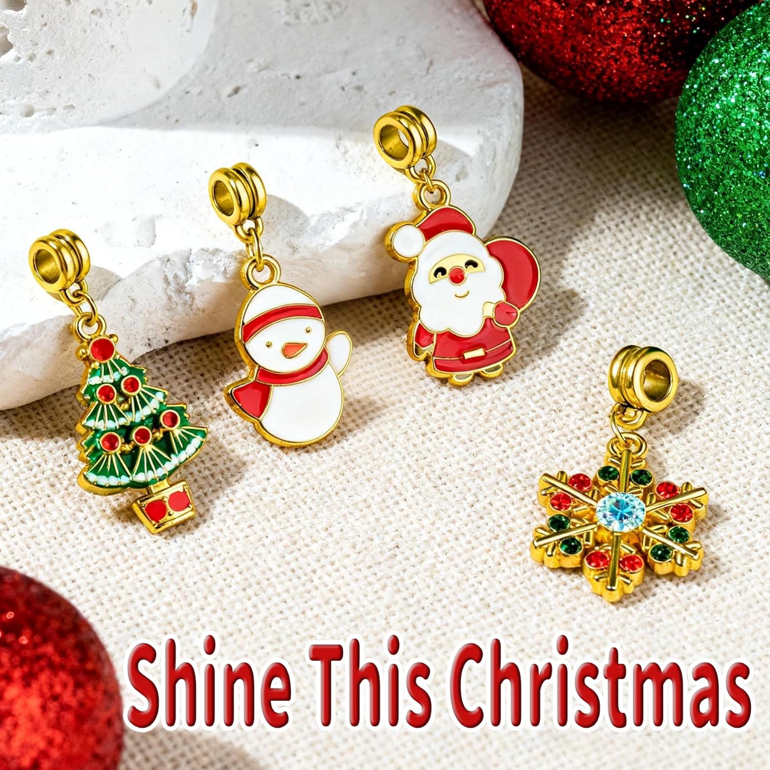 Skiennix Christmas Advent Calendar Bracelets 2025 - 24-Day DIY Jewelry Kit with 22 Charms & 2 Bracelets for Teens & Kids