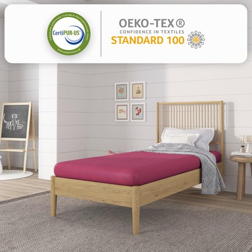 NapQueen 5 Inch Twin Memory Foam Mattress, Medium Feel, CertiPUR-US Certified, Bed in a Box, Breathable Soft Fabric Cover, Pink
