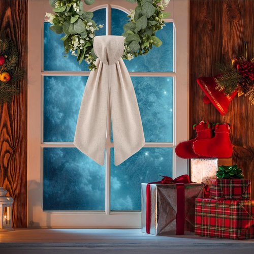 Boxwood Wreath Sash by [Brand Name] - 2 Pack Burlap Front Door Decor | Elegant Porch Garland