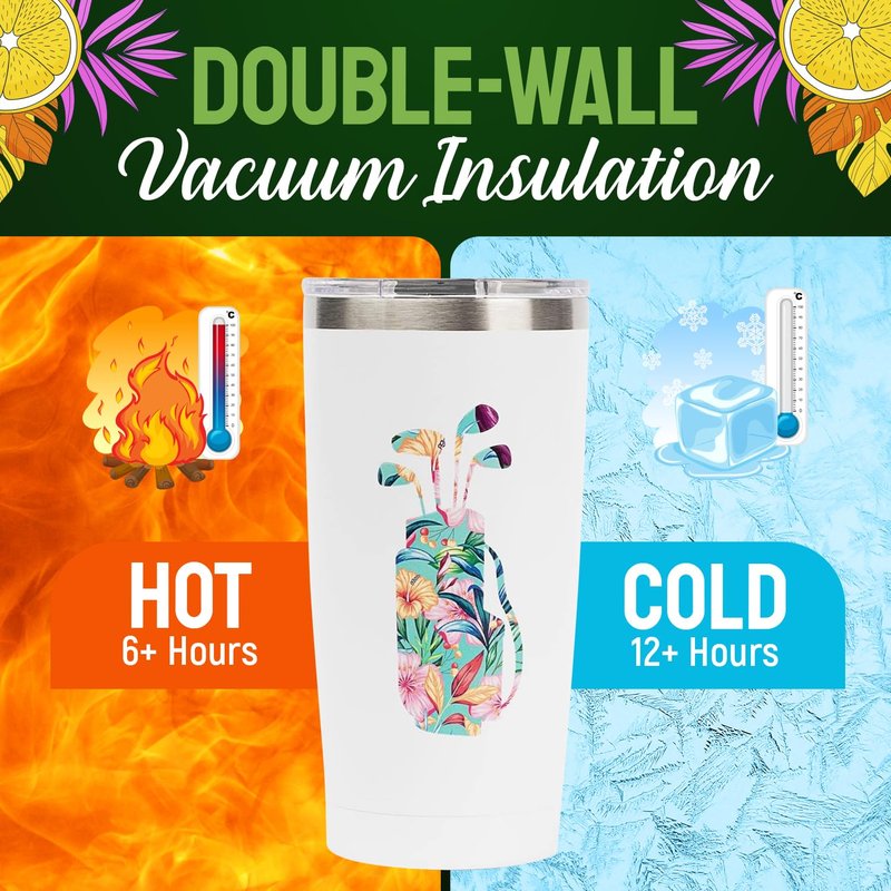 Seymour Butz Golf Gifts for Women - Insulated 20 oz Wine, Coffee Drink Tumbler- Gift for Woman Golfer