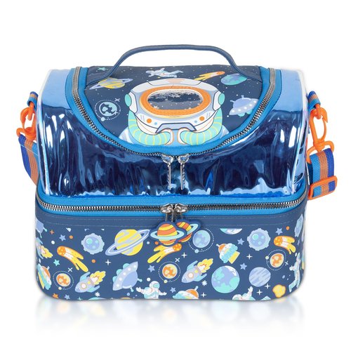 YOYTOO Kids Double Decker Cooler Insulated Lunch Bag, Back to School Large Meal Tote for Boys, Girls, Men, Women, with Adjustable Strap, Space