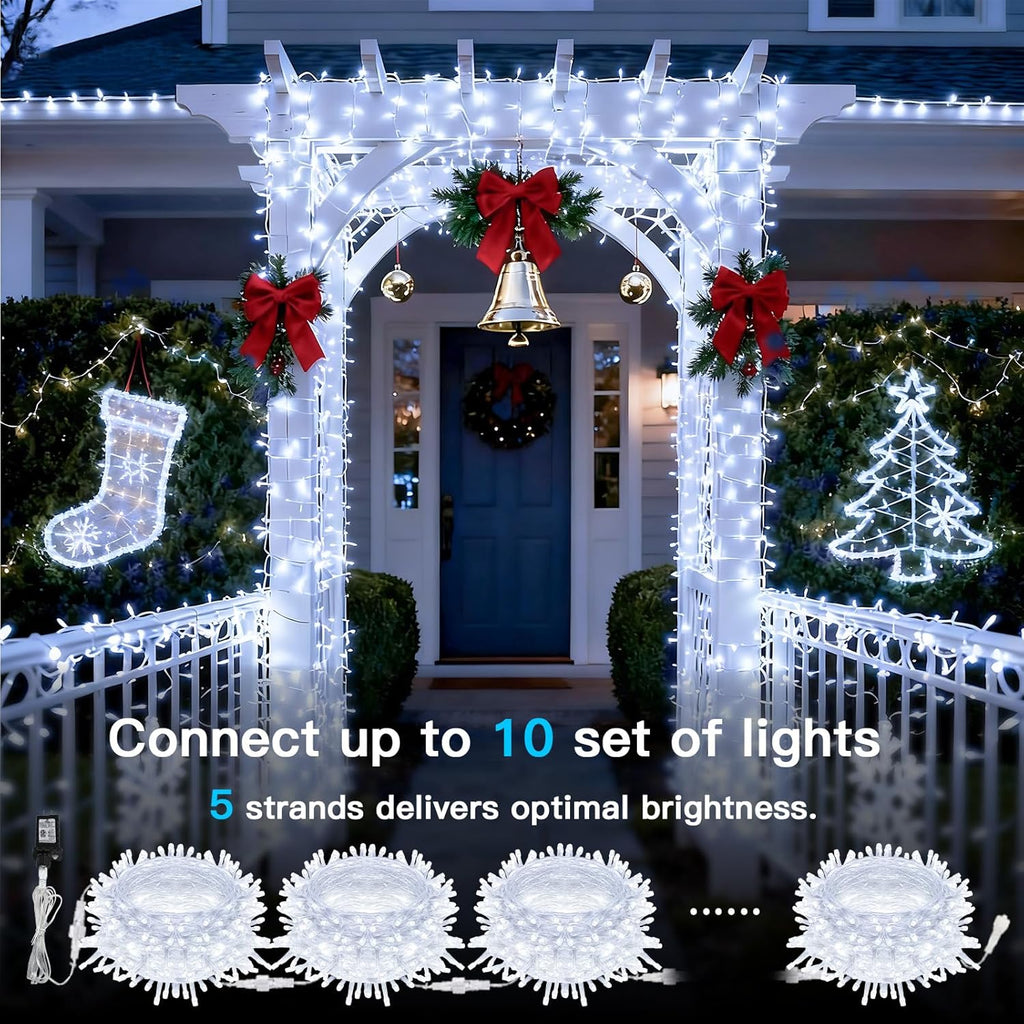 Suddus 33ft White String Lights - 100 LED Twinkle Lights with Timer | 12 Modes for Indoor/Outdoor Decor