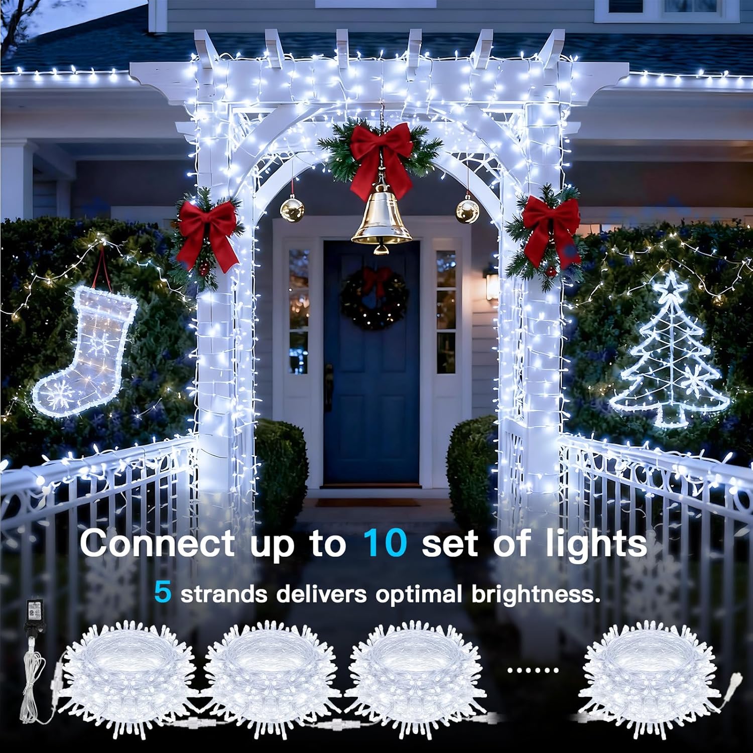 Suddus 33ft White String Lights - 100 LED Twinkle Lights with Timer | 12 Modes for Indoor/Outdoor Decor