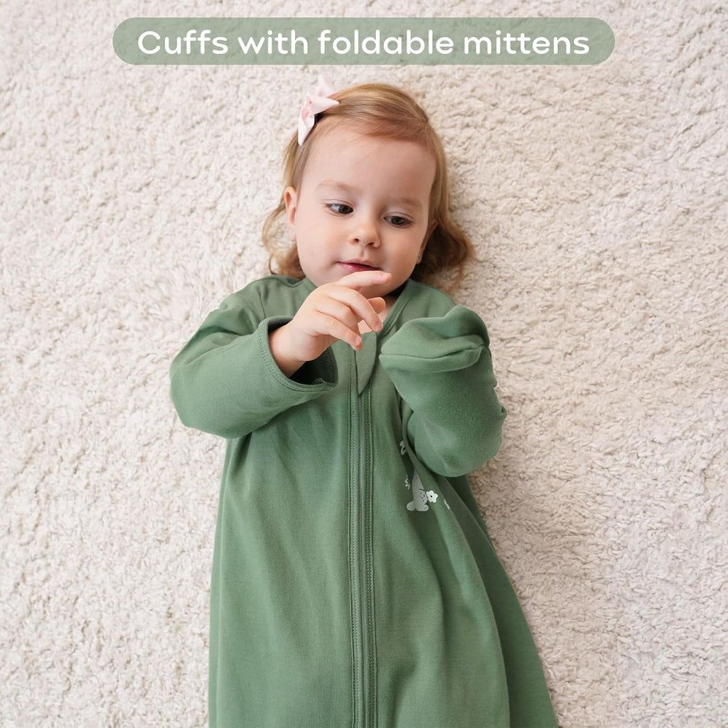 Yoofoss Baby Sleep Sack - 100% Cotton Long Sleeve Wearable Blanket for Infants | 0.5 Tog, Medium