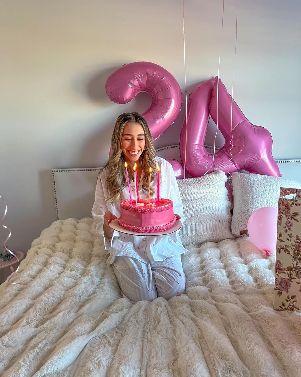 Pink Number 5 Balloon - 40 Inch Giant Foil Balloon for 5th Birthday Party Decorations